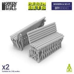 画像3: グリーンスタッフワールド[GSWD-13633]3Dプリントセット - 公園のベンチ（丸太）1：48