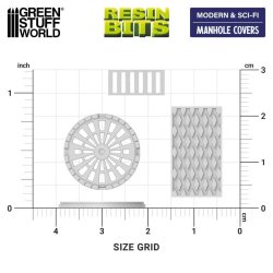 画像4: グリーンスタッフワールド[GSWD-13637]3Dプリントセット - マンホールの蓋 1:48-1:35