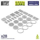 グリーンスタッフワールド[GSWD-13637]3Dプリントセット - マンホールの蓋 1:48-1:35