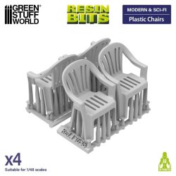 画像3: グリーンスタッフワールド[GSED-13638]3Dプリントセット - プラスチック製の椅子1:48