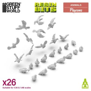 画像1: グリーンスタッフワールド[GSWD-13642]Pigeons 1:48-1:35 (1)