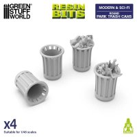 グリーンスタッフワールド[GSWD-13644]3Dプリントセット - 公園のゴミ箱 -円形1:48
