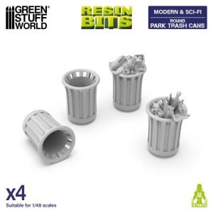 画像1: グリーンスタッフワールド[GSWD-13644]Park Trash Cans - Round (1)