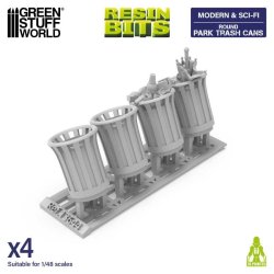 画像3: グリーンスタッフワールド[GSWD-13644]3Dプリントセット - 公園のゴミ箱 -円形1:48