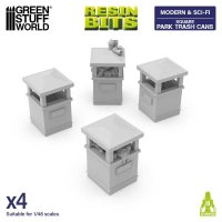 グリーンスタッフワールド[GSWD-13645]3Dプリントセット - 公園のゴミ箱 - 正方形1:48