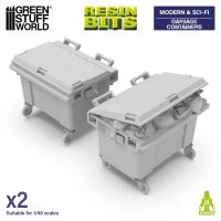 グリーンスタッフワールド[GSWD-13646]3Dプリントセット - 車輪付ゴミ箱 　長方形1:48