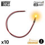 グリーンスタッフワールド[GSWD-5788]LEDs Parpadeantes - Naranja / Flickering LEDs - Orange - 3mm (Pack x10)
