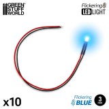 グリーンスタッフワールド[GSWD-5789]LEDs Parpadeantes - Azul / Flickering LEDs - Blue - 3mm (Pack x10)