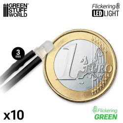 画像3: グリーンスタッフワールド[GSWD-5791]ジオラマ用点滅LED - 緑 - 3mm (Pack x10)