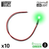 グリーンスタッフワールド[GSWD-5791]LEDs Parpadeantes - Verde / Flickering LEDs - Green - 3mm (Pack x10)