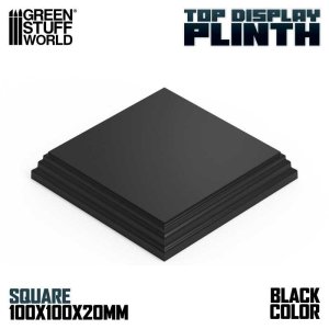 画像1: グリーンスタッフワールド[GSWD-5807]Square Wood display bases 10x10 cm - Black (1)