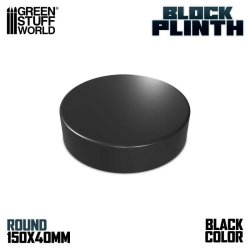 画像1: グリーンスタッフワールド[GSWD-5811]円柱ブロック台座 15 cm径 ブラック