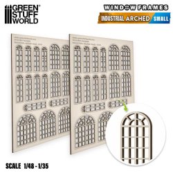 画像1: グリーンスタッフワールド[GSWD-13708]ミニチュア窓枠インダストリアルアーチ型 - Small