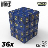 グリーンスタッフワールド[GSWD-6327]６面体ダイス12mm　ダークブルー（36個入）