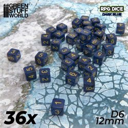 画像2: グリーンスタッフワールド[GSWD-6327]６面体ダイス12mm　ダークブルー（36個入）