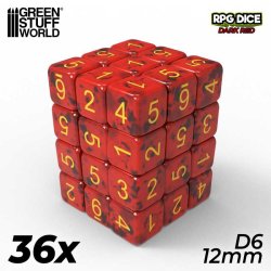 画像1: グリーンスタッフワールド[GSWD-6328]６面体ダイス12mm　ダークレッド（36個入）