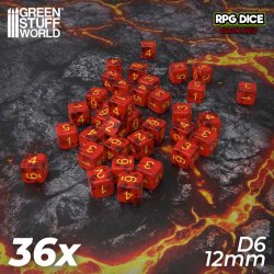 画像2: グリーンスタッフワールド[GSWD-6328]６面体ダイス12mm　ダークレッド（36個入）