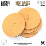グリーンスタッフワールド[GSWD-14374] MDF丸型ベースセット (90mm)　5枚入