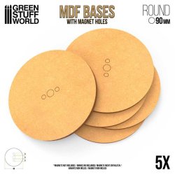 画像1: グリーンスタッフワールド[GSWD-14374] MDF丸型ベースセット (90mm)　5枚入