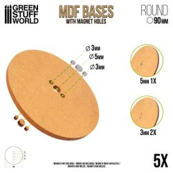 画像2: グリーンスタッフワールド[GSWD-14374] MDF丸型ベースセット (90mm)　5枚入