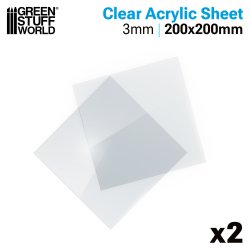 画像2: グリーンスタッフワールド[GSWD-14385]透明アクリル板セット200mm×200mm（2枚入）