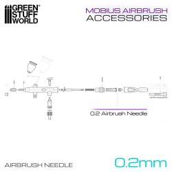 画像2: グリーンスタッフワールド[GSWD-6531]Airbrush Needle 0.2mm for Mobius Airbrush