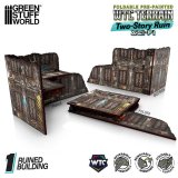 グリーンスタッフワールド[GSWD-6564]Pre-Painted Foldable Two-Story WTC Terrain Ruin - Sci-fi