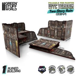 画像1: グリーンスタッフワールド[GSWD-6564]Pre-Painted Foldable Two-Story WTC Terrain Ruin - Sci-fi