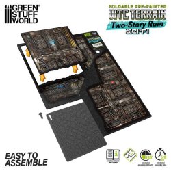 画像2: グリーンスタッフワールド[GSWD-6564]Pre-Painted Foldable Two-Story WTC Terrain Ruin - Sci-fi