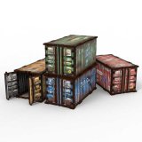 グリーンスタッフワールド[GSWD-14430]Pre-painted WTC container (Pack x4)