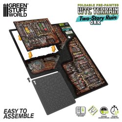 画像2: グリーンスタッフワールド[GSWD-6584]Pre-Painted Foldable Two-Story WTC Terrain Ruin - Orks