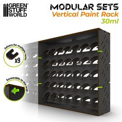 画像4: グリーンスタッフワールド[GSWD-6904］MDF製30mlボトル対応 モジュール式縦型ペイントラック　35本収納タイプ