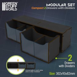 画像1: グリーンスタッフワールド[GSWD-6924］MDF製コンパクト横型引き出しモジュールユニット