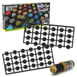 画像1: グリーンスタッフワールド[GSWD-14830］塗料ボトル用カラーサンプルキャップ黒（48個入り）