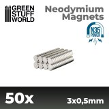 グリーンスタッフワールド[GSWD-9051]ネオジム磁石 3x0.5mm - 50 個入 (N35)