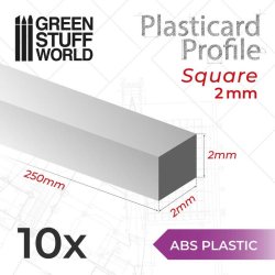 画像1: グリーンスタッフワールド[GSWD-9193]ABS製　プラ角棒10本入（2mm×2mm×250mm）