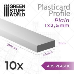 画像1: グリーンスタッフワールド[GSWD-9195]ABS Plasticard - Profile PLAIN 2.5mm