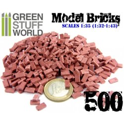 画像2: グリーンスタッフワールド[GSWD-9206]1/35 ジオラマ素材 模型用レンガセット 赤 500個パック