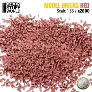 画像1: グリーンスタッフワールド[GSWD-9207] Miniature Bricks - Red x2000 1:35 (1)