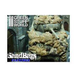 画像3: グリーンスタッフワールド[GSWD-9215]1/35 ジオラマ素材 フレキシブル土のうセット25個パック