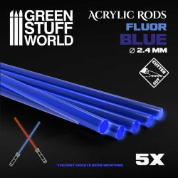 画像1: グリーンスタッフワールド[GSWD-9253]Acrylic Rods - Round 2.4 mm Fluor BLUE
