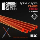 グリーンスタッフワールド[GSWD-9254]Acrylic Rods - Round 2.4 mm Fluor RED-ORANGE