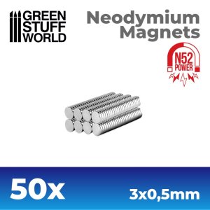 画像1: グリーンスタッフワールド[GSWD-9258]ネオジム磁石 3x0.5mm - 50 個入 (N52) (1)