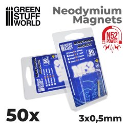 画像2: グリーンスタッフワールド[GSWD-9258]ネオジム磁石 3x0.5mm - 50 個入 (N52)