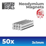 グリーンスタッフワールド[GSWD-9259]ネオジム磁石 3x1mm - 50 個入 (N52)