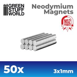 画像1: グリーンスタッフワールド[GSWD-9259]ネオジム磁石 3x1mm - 50 個入 (N52)