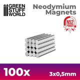 グリーンスタッフワールド[GSWD-9262]ネオジム磁石 3x0.5mm - 100 個入 (N52)