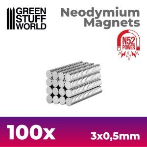 画像1: グリーンスタッフワールド[GSWD-9262]ネオジム磁石 3x0.5mm - 100 個入 (N52) (1)