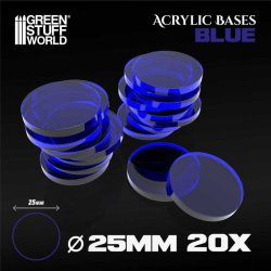 画像1: グリーンスタッフワールド[GSWD-9291]Acrylic Bases - Round 25 mm CLEAR BLUE