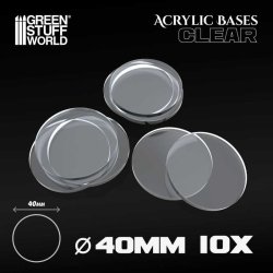 画像1: グリーンスタッフワールド[GSWD-9294]Acrylic Bases - Round 40 mm CLEAR